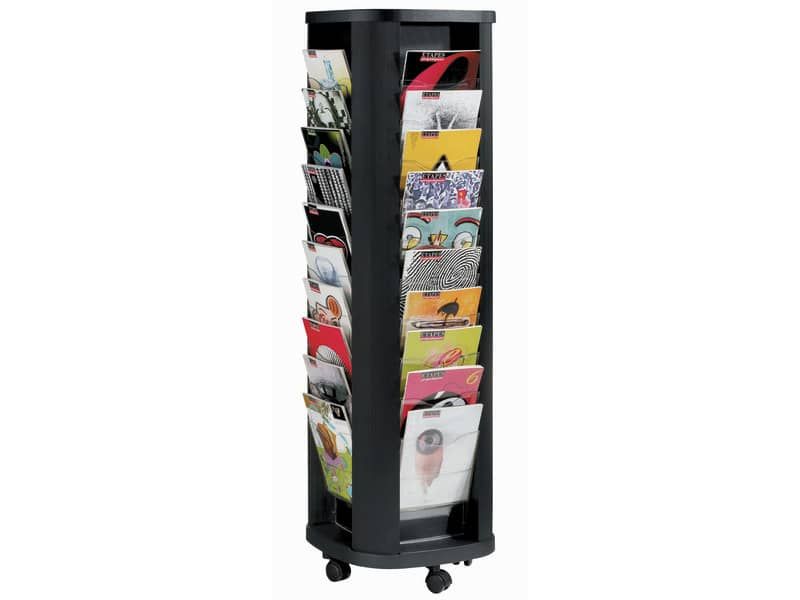 Portariviste rotante Paperflow 40 scomparti trasparenti per A4 - 44x44x148,5  cm metallo nero - K502731 a soli 744.57 € su