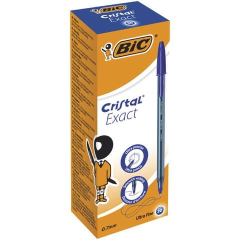 Penna a sfera con cappuccio Bic Cristal blu - tratto 1,6 mm - fusto nero  (conf. 50)