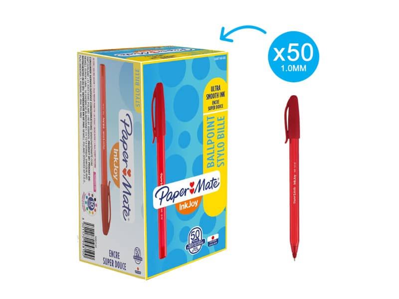 Penna a sfera stick Paper Mate Inkjoy 100 CAP ULV M 1 mm rosso S0957140 a  soli 0.43 € su