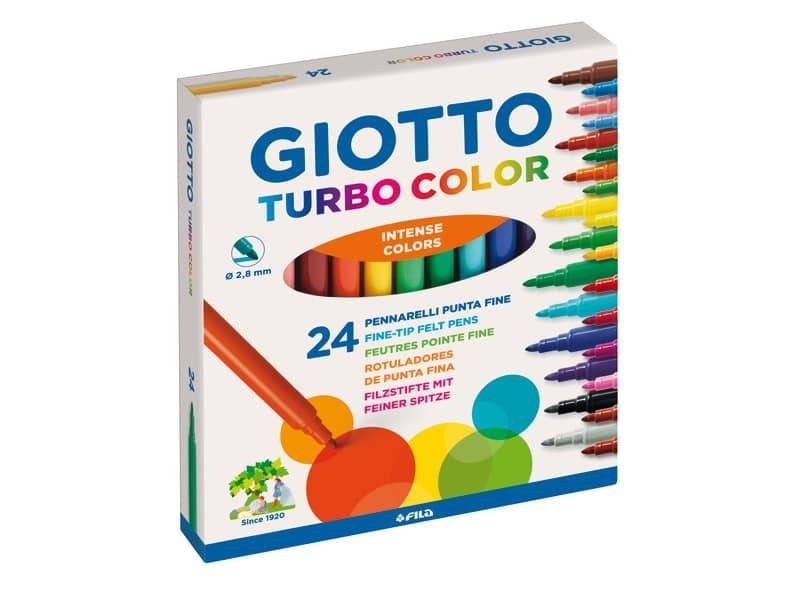 Pennarelli GIOTTO Turbo Color punta fine 2,8 mm assortiti astuccio da 24 -  417000 a soli 3.97 € su