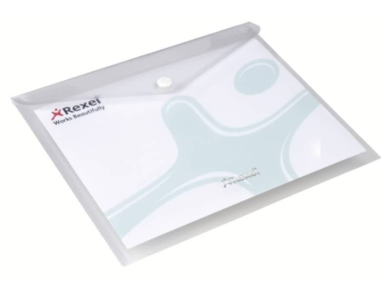Busta trasparente con bottone Rexel Ice A5 conf. da 5 pezzi - 2101658 a  soli 6.56 € su