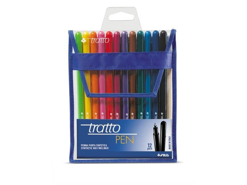 Penna a punta sintetica TRATTO Pen 0.5 mm assortiti astuccio appendibile da  12 - F807700 a soli 11.71 € su