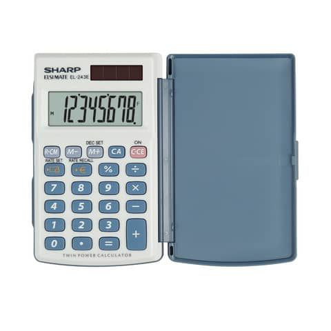 Calcolatrice tascabile a doppia alimentazione SHARP con display a 8 cifre -  SH-EL243EB a soli 5.93 € su
