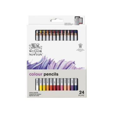 Scatola in metallo 24 matite colorate - diametro mina 3,7 mm Winsor&Newton colori assortiti - 0490013