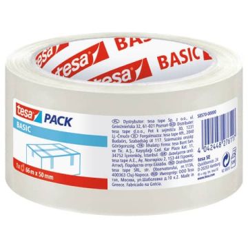 Nastri adesivi per la spedizione tesa BASIC in PP acrilico rumoroso 50 mm x 66 m trasparente - 58570-00000-00