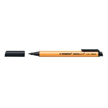 Penna con punta in fibra Stabilo GREENpoint 0,8 mm nero 6088/46