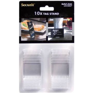 Supporti per targhe scrivibili Tag Securit 4x6 cm nero confezione da 10 pezzi - TAG-HLD-TR