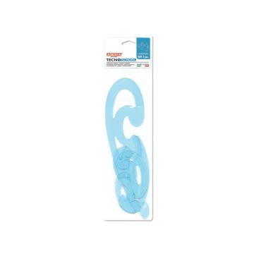 Set curvilinee ARDA Serie Tecnoschool polistirolo termoresistente azzurro trasparente Conf. 3 pezzi - 41200