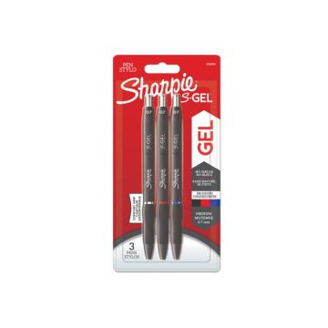 Penna gel a scatto Sharpie S-Gel - 0,7 mm - assortiti 3 pezzi blu/rosso/nero 2136596