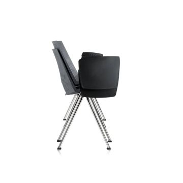 Sedia visitatore a 4 gambe Unisit Strike SKT con tavoletta - PPL nero SKT/NE