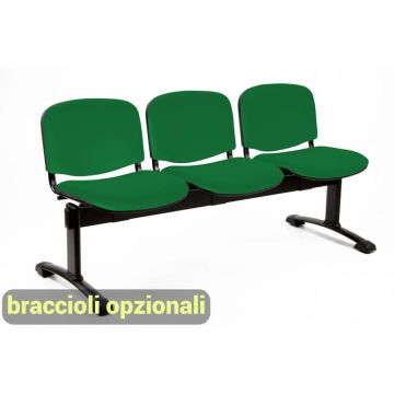 Panca 3 posti attesa Unisit Dado D53P - rivestimento Eco verde D53P/EV