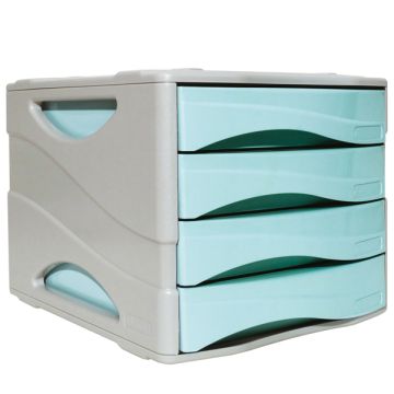 Cassettiera 4 cassetti ARDA Keep Colour Pastel polistirolo antiurto grigio/azzurro - 15P4PPASBL