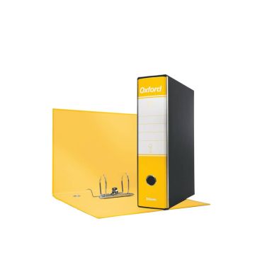 Registratore con custodia Esselte G83 Oxford commerciale 29,5x32 cm - dorso 8 cm giallo - 390783090