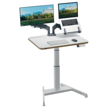 Scrivania compatta Sit - Stand elettrica Leitz Ergo bianco - 600x650x800 mm - 65340001