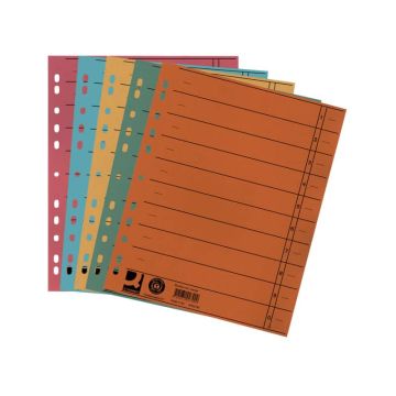 Separatore per archivio con perforazione universale Q-Connect 24x30 cm 230 g/m² assortiti conf. da 100 - KF00642