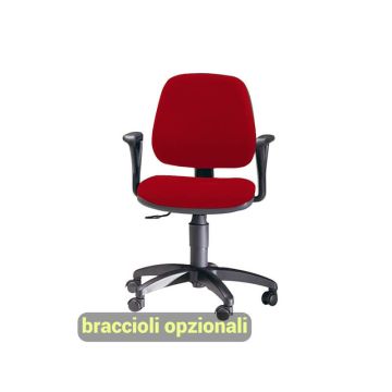 Sedia operativa girevole Unisit Leda LDB Eco smart - schienale basso - rivestimento ignifugo rosso - LDB/IR