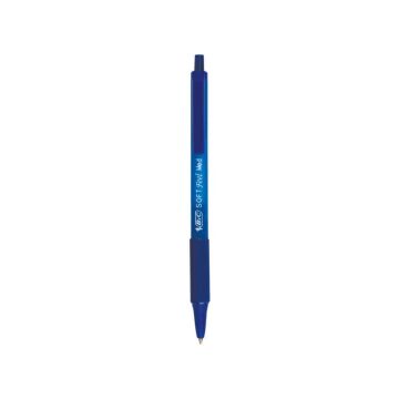 Penna a sfera a scatto BIC SoftFeel Clic Grip M 1 mm blu Conf. 12 pezzi - 837398
