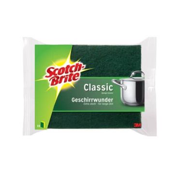 Spugna accoppiata Scotch-Brite spugna e fibra abrasiva verde Conf. 2 pezzi - A12