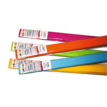 Carta crespa Deco in conf. da 6 rotoli 50 cm x 2,5 m - 40 g/m colori caldi assortiti - 10711