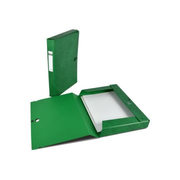 Scatola archivio Sei Rota Scatto in Colpan a 3 lembi con bottoni - verde - 26 x 36 x 40 cm - 67900405