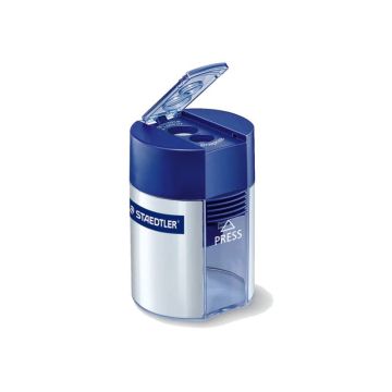 Temperamatite con contenitore Staedtler Noris a 2 fori 512 001 grigio-blu 512 001