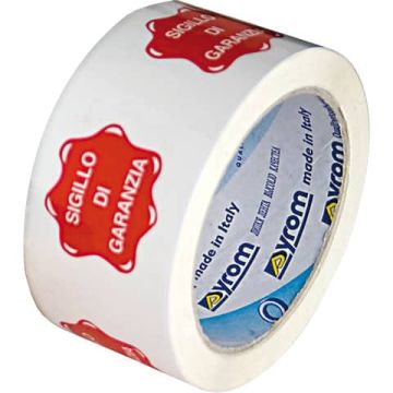 Nastro adesivo da imballo Vinyl SYROM formato 50 mm x 66 m bianco (stampa rossa) - 7617
