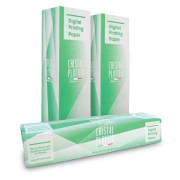 Rotolo carta plotter Rotolificio Pugliese pura cellulosa opaca Cristal 90 g/mq 62,5 cm x 50 m -D62P19