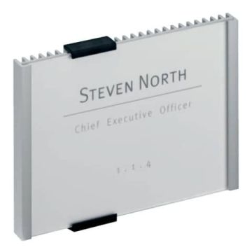 Targhe DURABLE INFO SIGN alluminio/acrilico trasparente/argento metallizzato inserto 149x105,5 mm 480123