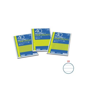 Ricambi rinforzati Blasetti in carta bianca usomano con 4 fori rinforzati in plastica 80 g/m² A4 1R - 2331