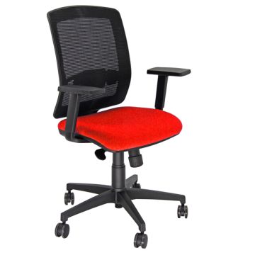 Unisit Sedia semidirezionale Molly A Rosso e rete Nera c/bracc.