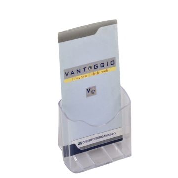 Porta brochure/cataloghi da banco in PS trasparente Tecnostyl ad una tasca 1/3 A4 - LH004