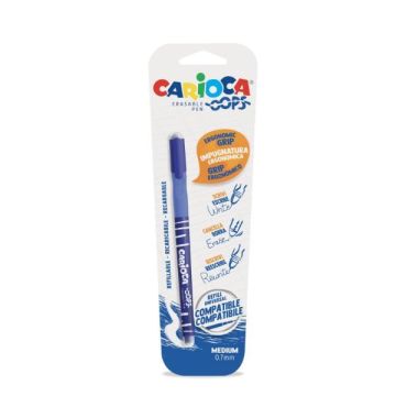 Penne cancellabili Carioca OOPS con inchiostro termosensibile punta M 0,7 mm blu - 43036/02