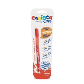 Penne cancellabili Carioca OOPS con inchiostro termosensibile punta M 0,7 mm rosso - 43036/03