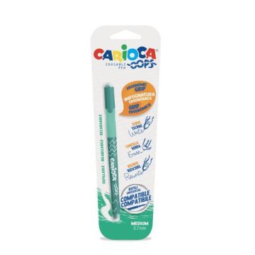 Penne cancellabili Carioca OOPS con inchiostro termosensibile punta M 0,7 mm verde - 43036/04