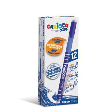 Penne cancellabili Carioca OOPS con inchiostro termosensibile M 0,7 mm conf. da 12 pz blu - 43039/02