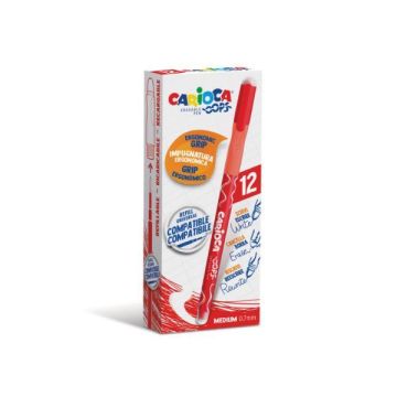 Penne cancellabili Carioca OOPS con inchiostro termosensibile M 0,7 mm conf. da 12 pz rosso - 43039/03