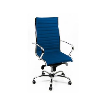Poltrona direzionale girevole Unisit Pollux New PNP schienale alto - rivest. fili di luce blu - con braccioli PNP/F11