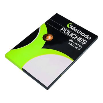 Pouches adesive per plastificatrici 2x80 µm - A4 - Methodo in conf. 100 pezzi R071148