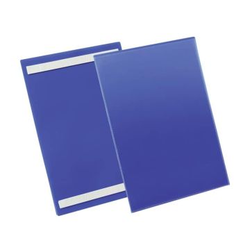 Tasche per identificazione Durable con bande adesive blu f.to esterno mm. 233x 313x1,7- inserto A4 vert. cf. 50- 179707