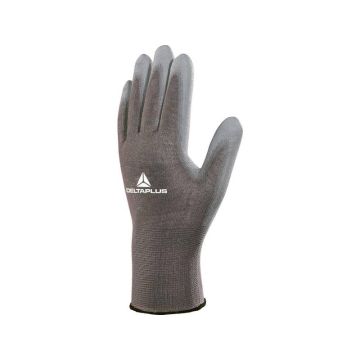 Guanti da lavoro Delta Plus in maglia di poliammide con palmo in poliuretano grigio  taglia 7 - VE702GR07