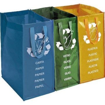 Contenitori raccolta differenziata Perfetto Set 3 pz. verde / giallo / blu 0468D