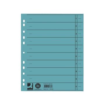 Separatore per archivio con perforazione universale Q-Connect 24x30 cm 230 g/m² blu conf. da 100 - KF02786