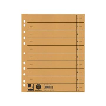 Separatore per archivio con perforazione universale Q-Connect 24x30 cm 230 g/m² giallo conf. da 100 - KF02787