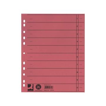 Separatore per archivio con perforazione universale Q-Connect 24x30 cm 230 g/m² rosso conf. da 100 - KF02791