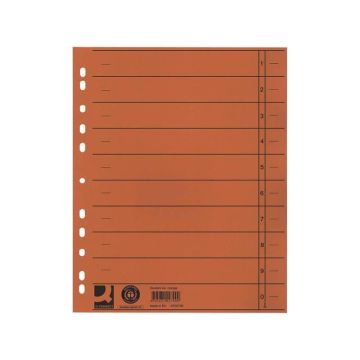 Separatore per archivio con perforazione universale Q-Connect 24x30 cm 230 g/m² arancio conf. da 100 - KF02790