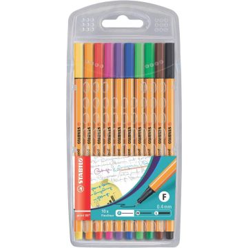Fineliner Stabilo Point 88 assortiti astuccio da 10 - 8810