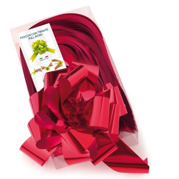 Nastro strip metal 6870 - rosso 07 - per fiocco autocomponibile - 50mm - diametro 20cm - Brizzolari
