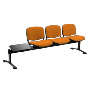 Panca 3 posti attesa Unisit Dado D53PT con tavolino - rivestimento Eco arancione - D53PT/EA