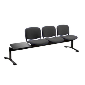 Panca 3 posti attesa Unisit Dado D53PT con tavolino - rivestimento ignifugo grigio scuro - D53PT/IT