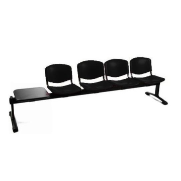 Panca 4 posti attesa Unisit Dado D5P4PT con tavolino - PPL nero D5P4PT/NE